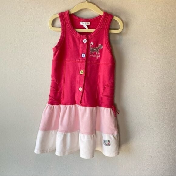 Naartjie Pink Color Block Sleeveless Dress 4 - Picture 1 of 10